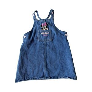 Disney For Primark Baby Girls Denim Minnie Mouse Overall Dress 18-24 Months